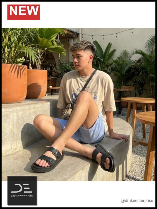 Slip On Slides with Adjustable Straps Cushioned Footbed Ridged Grip Outsole main image 5